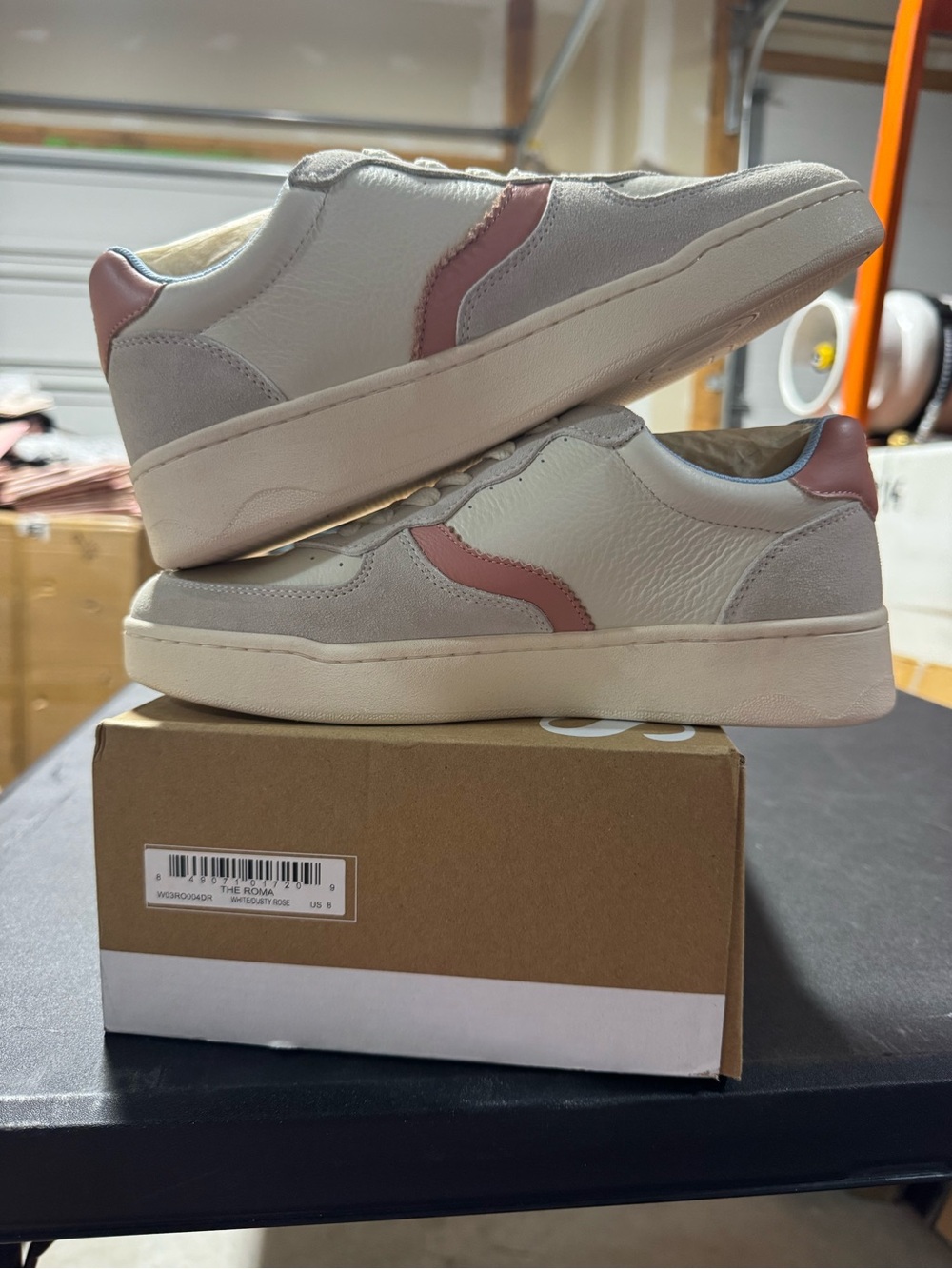Soludos Roma Sneaker White / Pink / Light Blue Size 8 New - Picture 6 of 7